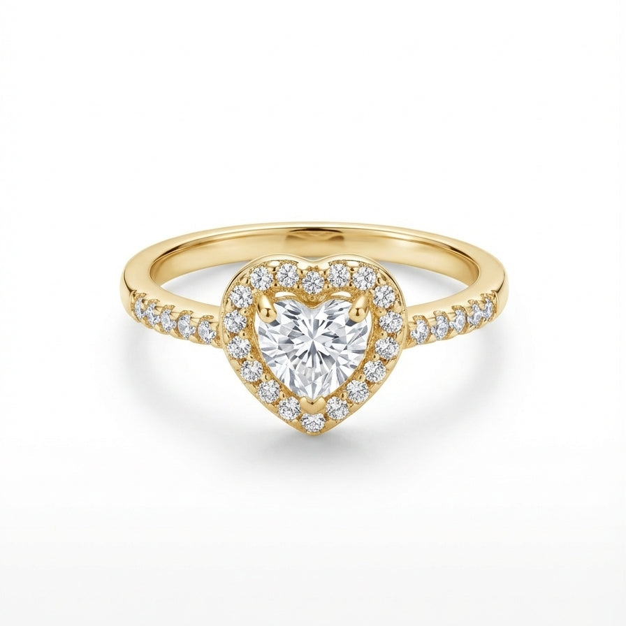 Anel Heart Solitaire