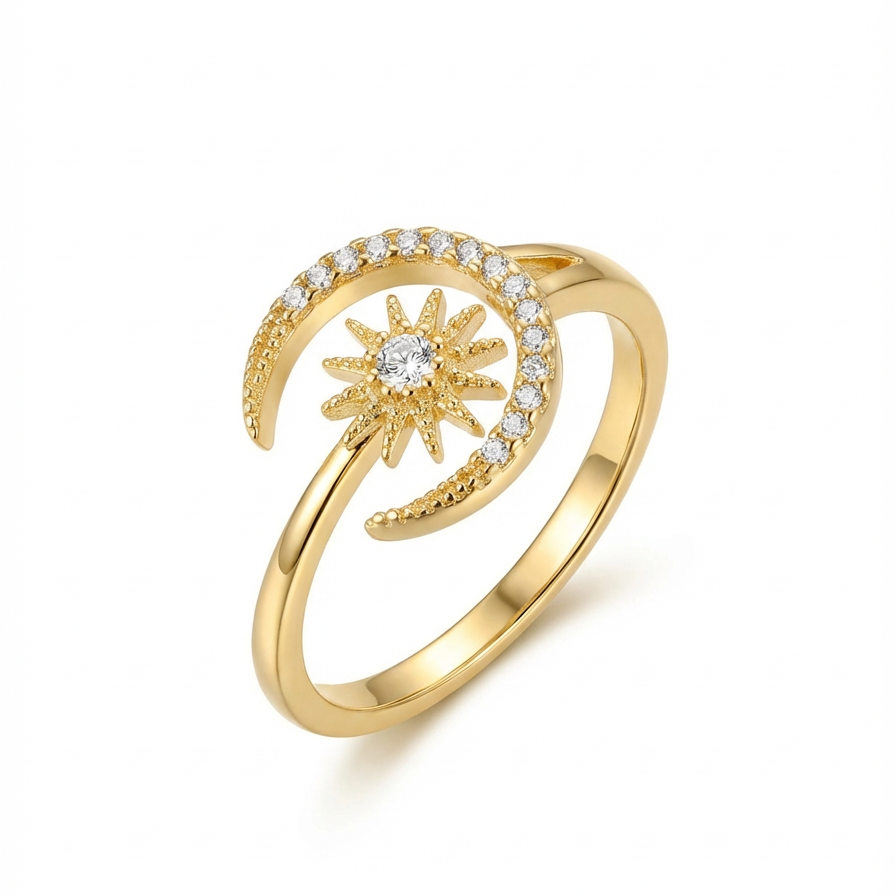 Anel Crescent Star