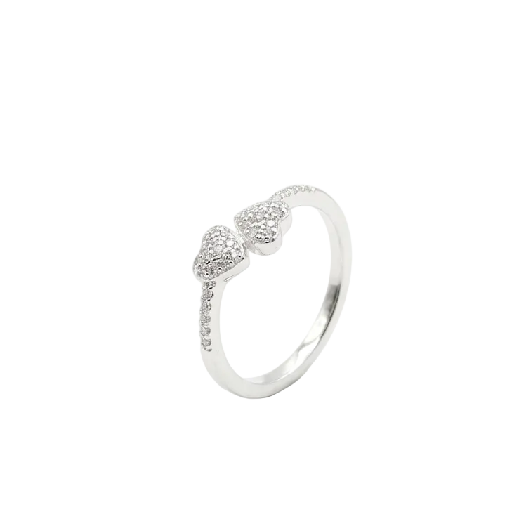 Anel Double Heart